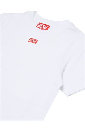 white cotton t-shirt DIESEL KIDS | J027700CATMK100